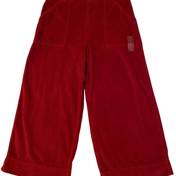 NWT Abercrombie & Fitch Red Wide Corduroy Pants - Picture 4 of 14